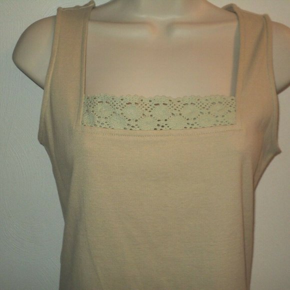 NEW Carole Little Tank Top Size Small Tan - Picture 2 of 5
